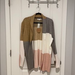 Cardigan color block sweater